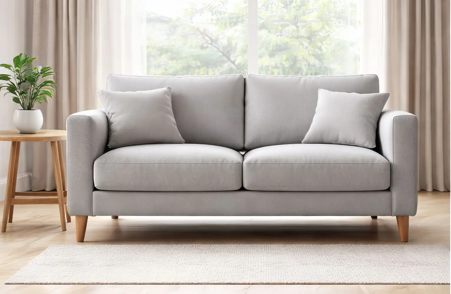 Muebles tapizados después de la limpieza